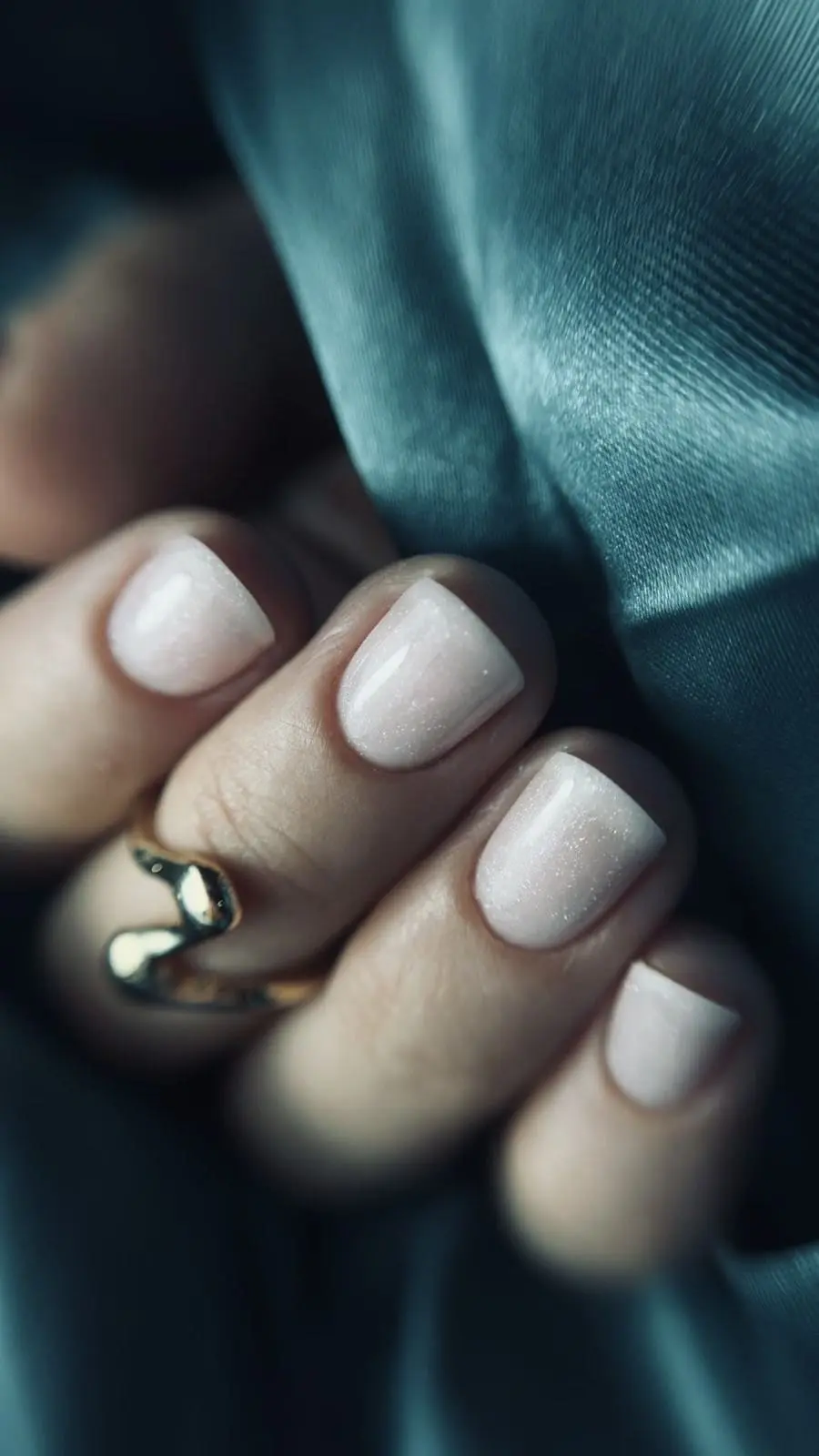 Manicura elegante en Noestyle Baeza: uñas esmaltadas en rosa perlado con acabado brillante